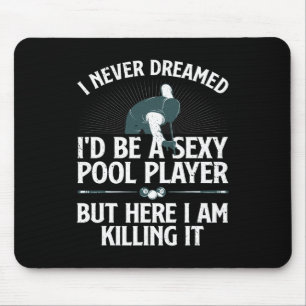 Niedlicher Pool Player Art für Männer Frauen Billa Mousepad