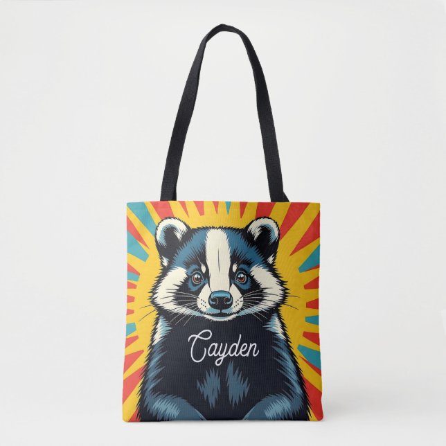 Niedlicher Pop Art Badger Personalisiert (Vorderseite)