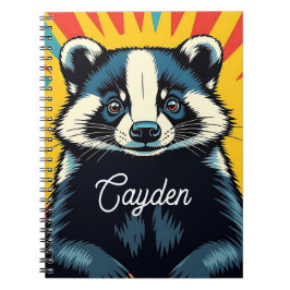 Niedlicher Pop Art Badger Personalisiert Notizblock