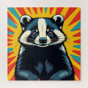 Niedlicher Pop Art Badger Puzzle