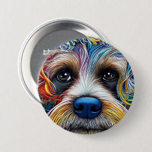 Niedlicher Pop Art Terrier Button