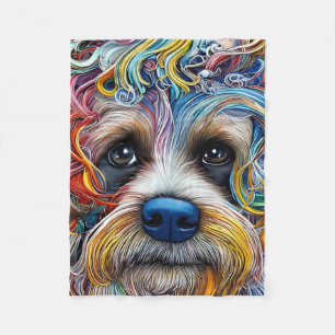 Niedlicher Pop Art Terrier Fleecedecke