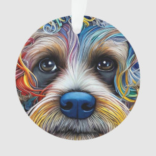 Niedlicher Pop Art Terrier Ornament