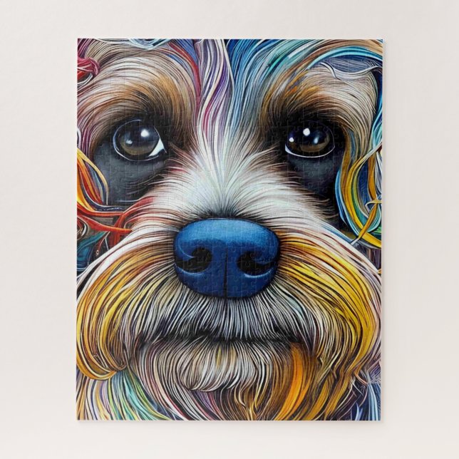 Niedlicher Pop Art Terrier Puzzle (Vertikal)