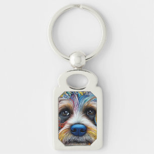 Niedlicher Pop Art Terrier Schlüsselanhänger