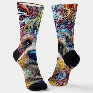 Niedlicher Pop Art Terrier Socken