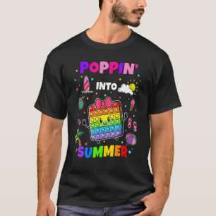 Niedlicher Pop Es Mädchen Kinder Poppin in den Som T-Shirt