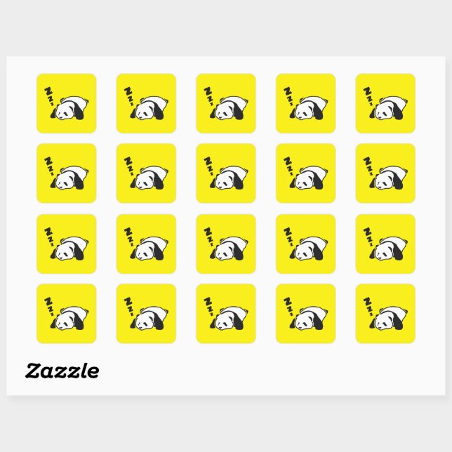 Niedlicher Pop Panda Quadratischer Aufkleber (Blatt)