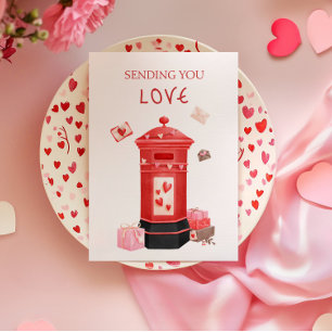 Niedlicher Postkasten Glückwunsch Valentinstag Gru Karte