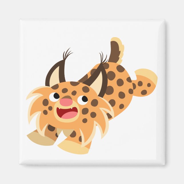 Niedlicher PrankenCartoon Bobcat Magnet (Vorne)