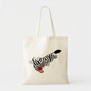 Niedlicher Prankenhaus-Cartoon Zebra-Beutel Tragetasche