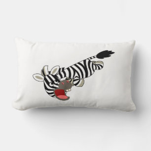 Niedlicher Prankenhaus Cartoon Zebra Pillow Lendenkissen