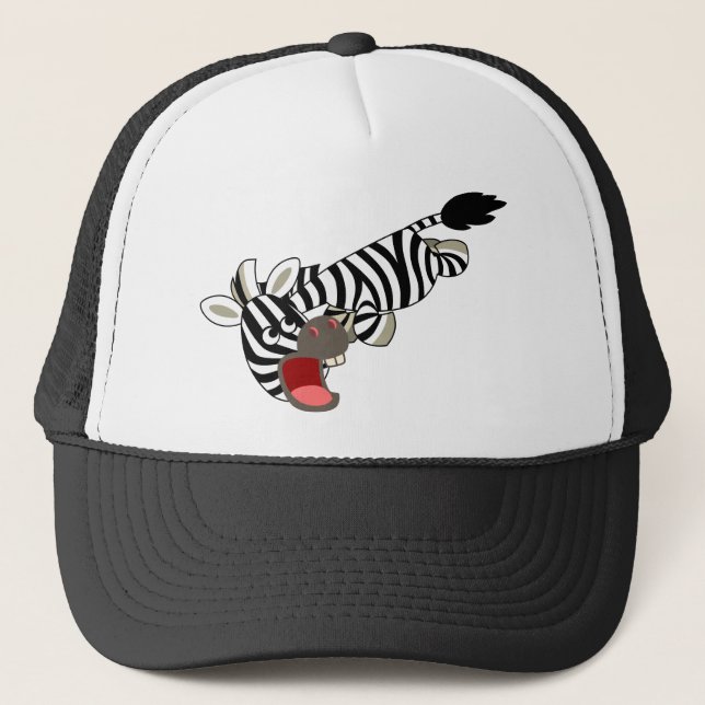 Niedlicher Prankish Cartoon Zebra Hat Truckerkappe (Vorderseite)
