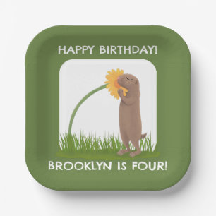 Niedlicher Präriehund personalisierter Geburtstags Pappteller