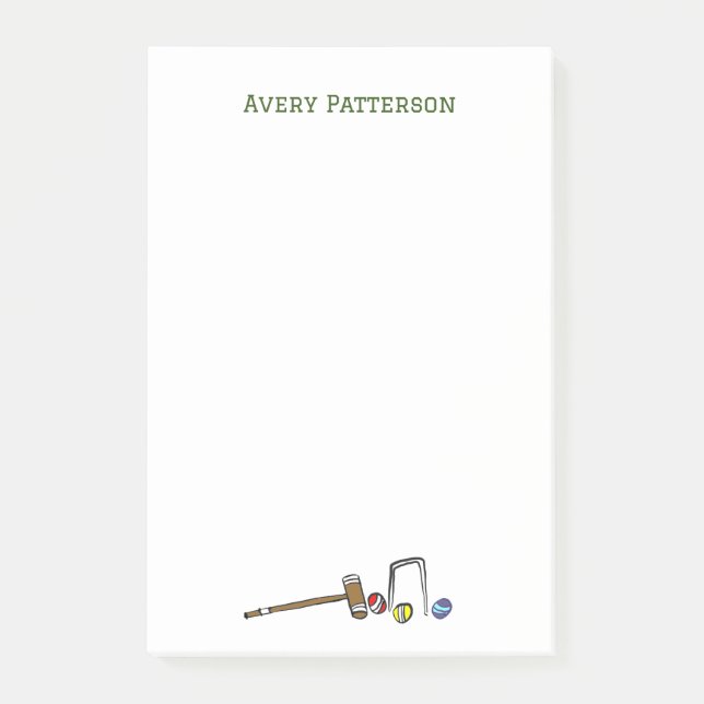 Niedlicher Preppy Croquet Hand-Illustriert Boho Ch Post-it Klebezettel (Vorderseite)
