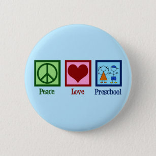 Niedlicher Preschool-Lehrer Friedens-Liebe Pre-K Button