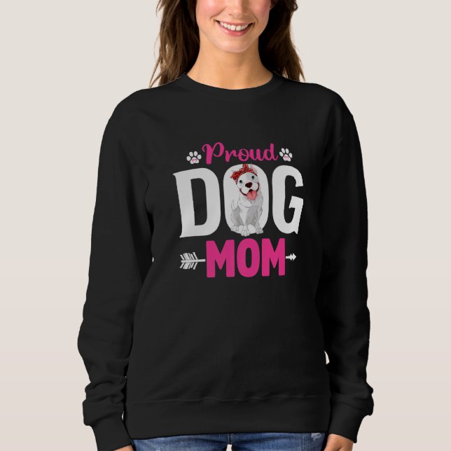 Niedlicher Proud Pitbull Hund Mama Muttertag Sweatshirt (Vorderseite)