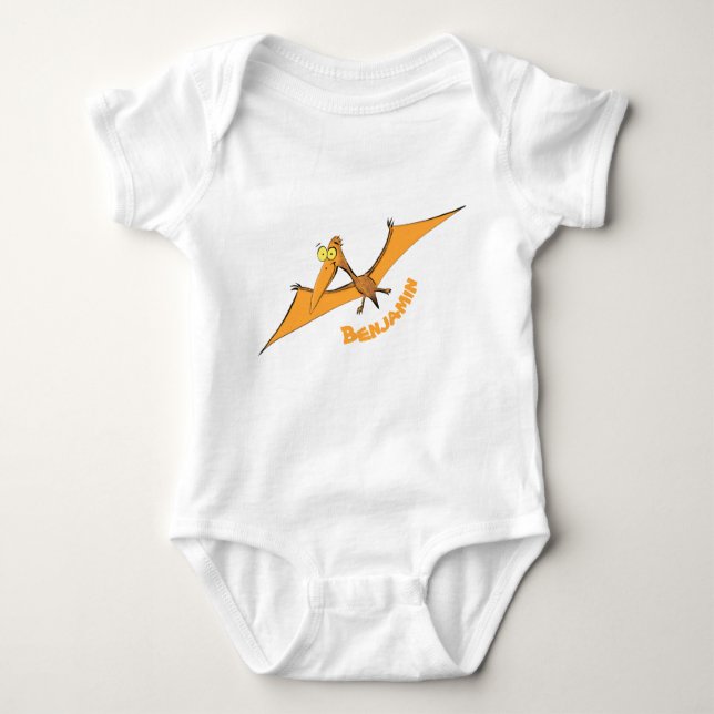 Niedlicher Pterodactylus-Cartoon Baby Strampler (Vorderseite)