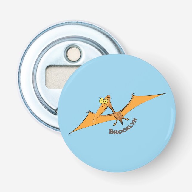 Niedlicher Pterodactylus-Cartoon Flaschenöffner (Vorderseite)