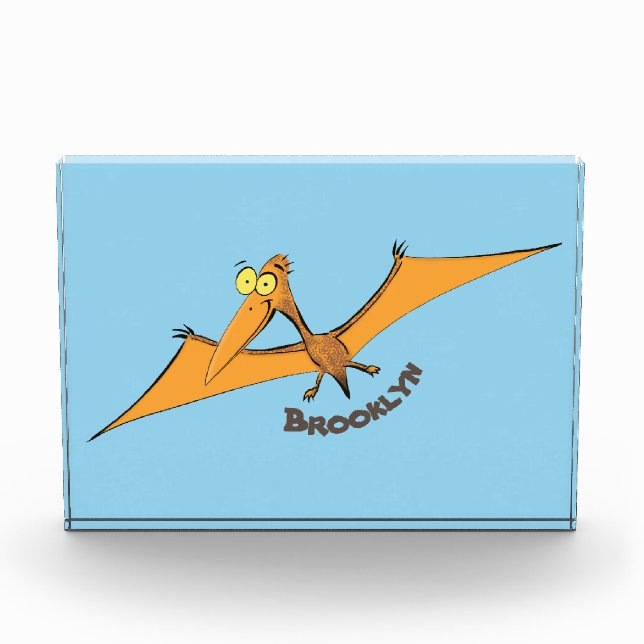 Niedlicher Pterodactylus-Cartoon Fotoblock (Vorderseite)