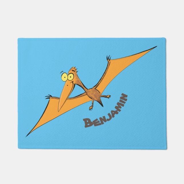 Niedlicher Pterodactylus-Cartoon Fußmatte (Vorderseite)