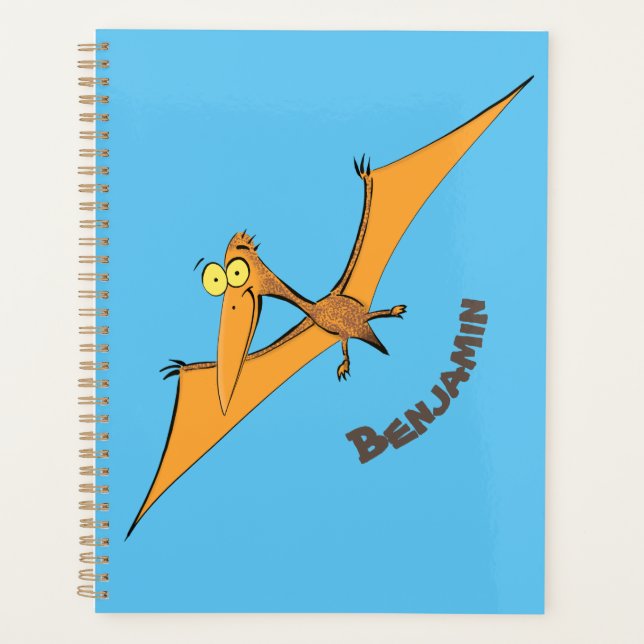 Niedlicher Pterodactylus-Cartoon Planer (Vorderseite)