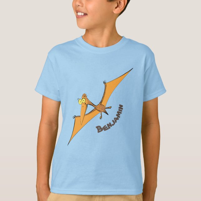 Niedlicher Pterodactylus-Cartoon T-Shirt (Vorderseite)