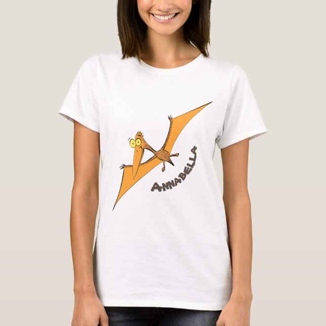 Niedlicher Pterodactylus-Cartoon T-Shirt (Vorderseite)