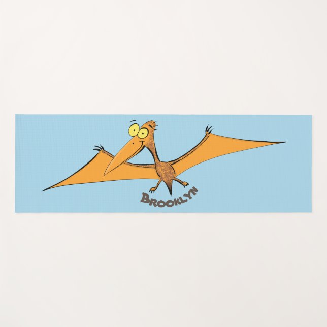 Niedlicher Pterodactylus-Cartoon Yogamatte (Vorderseite (Horizontal))