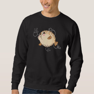 Niedlicher Puffer Fisch Tauchen Fischen Puffer Fis Sweatshirt