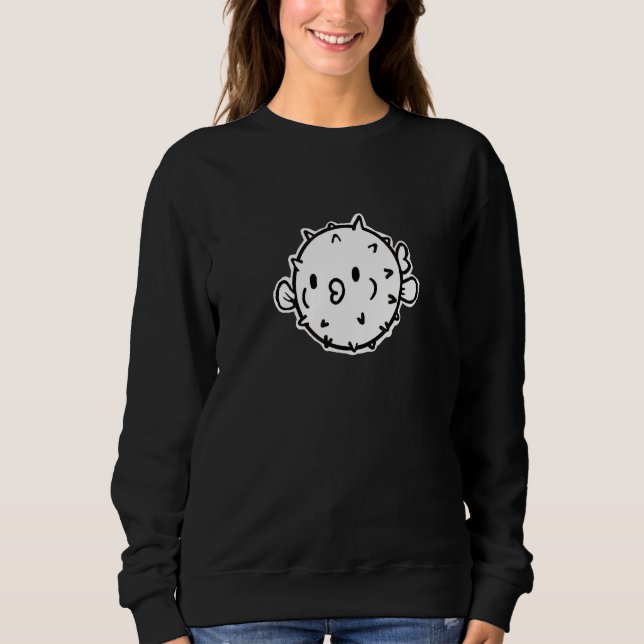Niedlicher Pufffisch Puffer Fisch Grafik Sweatshirt (Vorderseite)