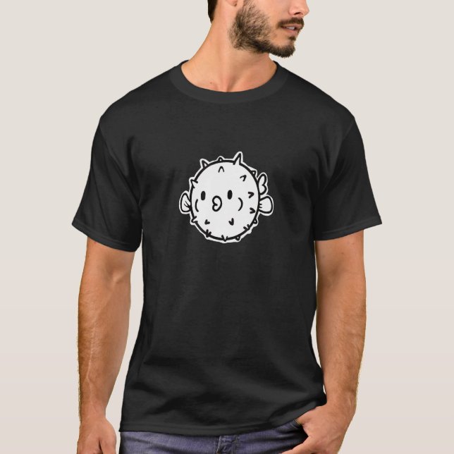 Niedlicher Pufffisch Puffer Fisch Grafik T-Shirt (Vorderseite)
