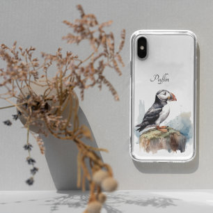 Niedlicher Puffin auf einem Felsen in Aquarell Case-Mate iPhone Hülle