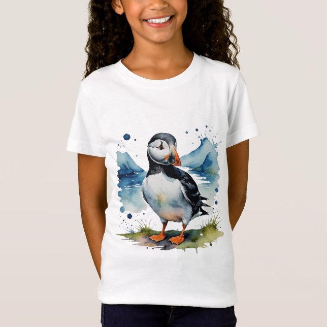 Niedlicher Puffvogel T-Shirt (Vorderseite)