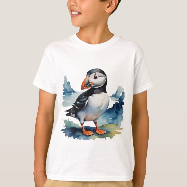 Niedlicher Puffvogel T-Shirt (Vorderseite)