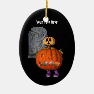 Niedlicher Pumkin Man Grabstein Halloween Ornament