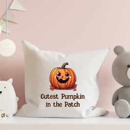 Niedlicher Pumpkin Cartoon Halloween Orange Text Kissen