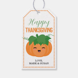 Niedlicher Pumpkin Erntedank Geschenktag (vorne &  Geschenkanhänger