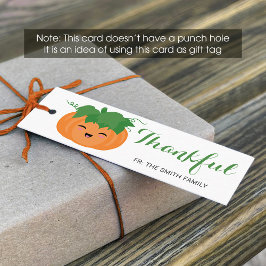 Niedlicher Pumpkin Erntedank Geschenktag (vorne &  Mini Visitenkarte