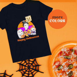 Niedlicher Pumpkin Ghost Boo Happy Halloween Kleinkind T-shirt