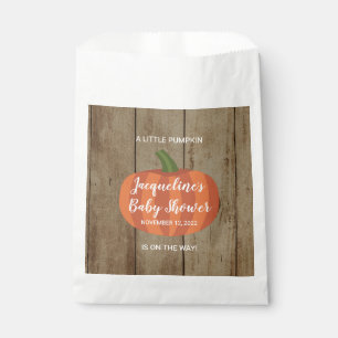 Niedlicher Pumpkin Herbst Rustikale Kinderdusche Geschenktütchen