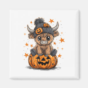 Niedlicher Pumpkin Highland Kuh Halloween Kuh Love Magnet