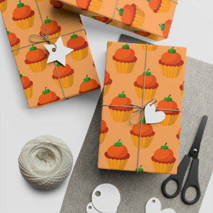 Niedlicher Pumpkin-Kuchen für Herbst-Geschenk Geschenkpapier