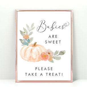 Niedlicher Pumpkin Nehmen Sie Leckerei Baby Shower Poster