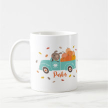 Niedlicher Pumpkin-Patchtruck mit Hund