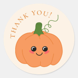 Niedlicher Pumpkin Peach & Orange Vielen Dank Runder Aufkleber
