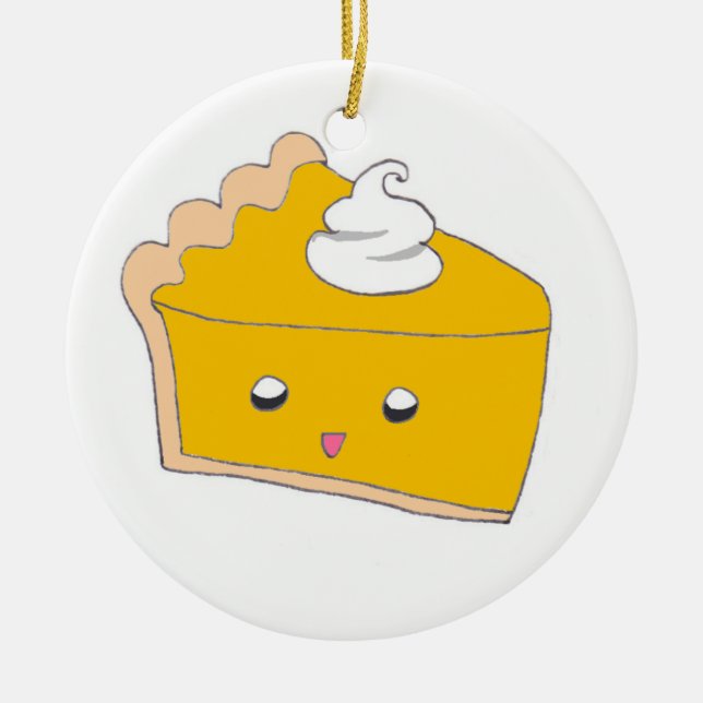 Niedlicher Pumpkin Pie Slice Keramik Ornament (Vorne)