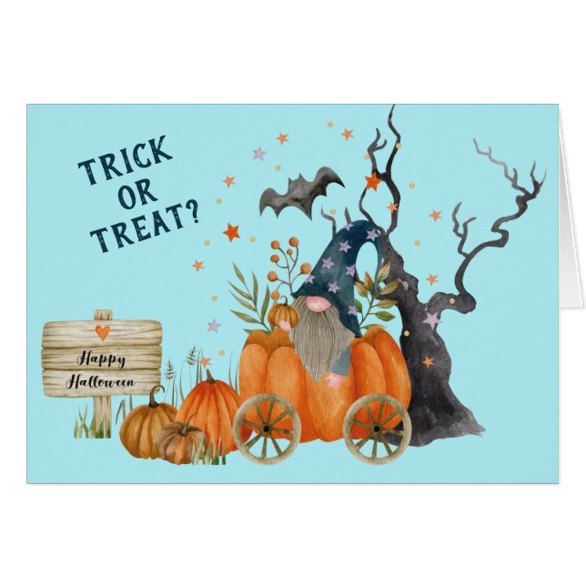 Niedlicher Pumpkin Wagon Halloween Trick oder Trea (Vorderseite (Horizontal))