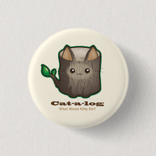 Niedlicher Punny Katzen-Klotz Button