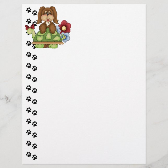 Niedlicher Pup Turtle Letterhead (Vorderseite)